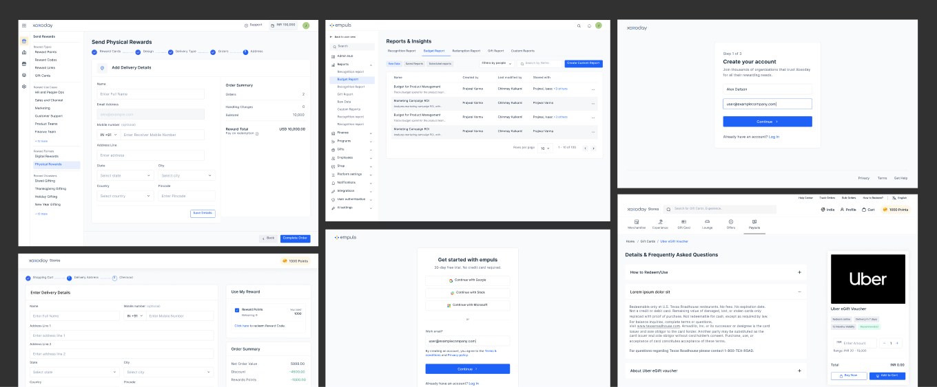 Shared components across Empuls, Plum, Compass and Loyallife